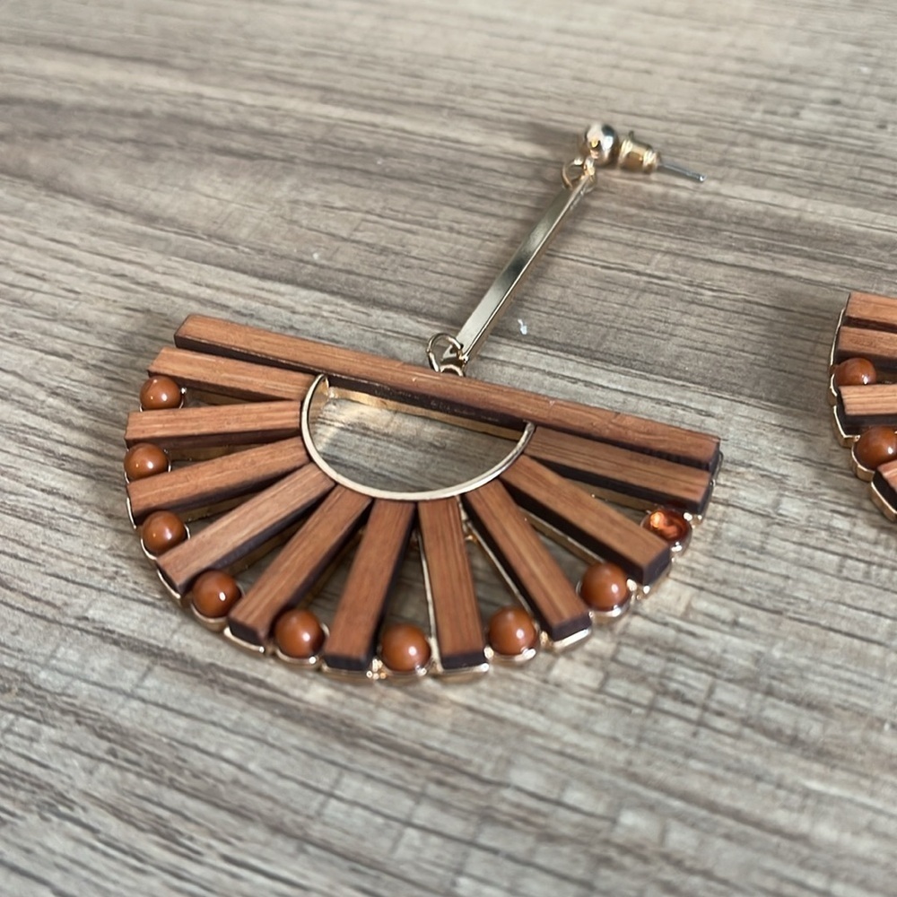 Wooden Large Boho Earring Set - Picture 3 of 6